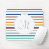 Grafische monogram Pastel Regenbooghorizontale str Muismat (Met muis)