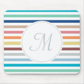 Grafische monogram Pastel Regenbooghorizontale str Muismat (Voorkant)