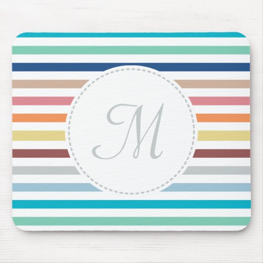 Grafische monogram Pastel Regenbooghorizontale str Muismat (Voorkant)