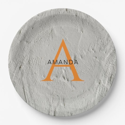 Grafische monogram professioneel gewoon jouw naam papieren bordje (Voorkant)