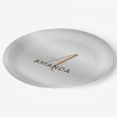 Grafische monogram professioneel gewoon jouw naam papieren bordje (Gekanteld)