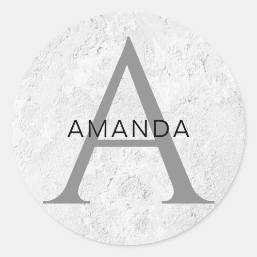 Grafische monogram professioneel gewoon jouw naam  ronde sticker (Voorkant)