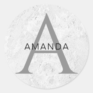 Grafische monogram professioneel gewoon jouw naam  ronde sticker
