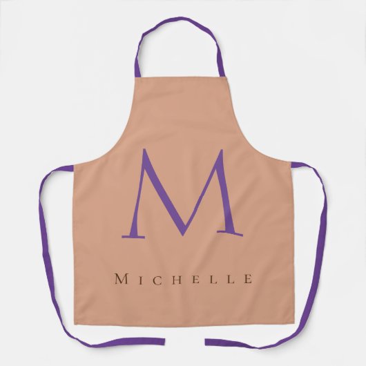 Grafische monogram professioneel gewoon jouw naam  schort (Voorkant)