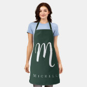 Grafische monogram professioneel gewoon jouw naam  schort (Gedragen)