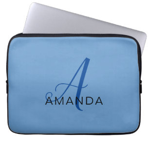 Grafische monogram professionele ADD JOUW NAAM Laptop Sleeve
