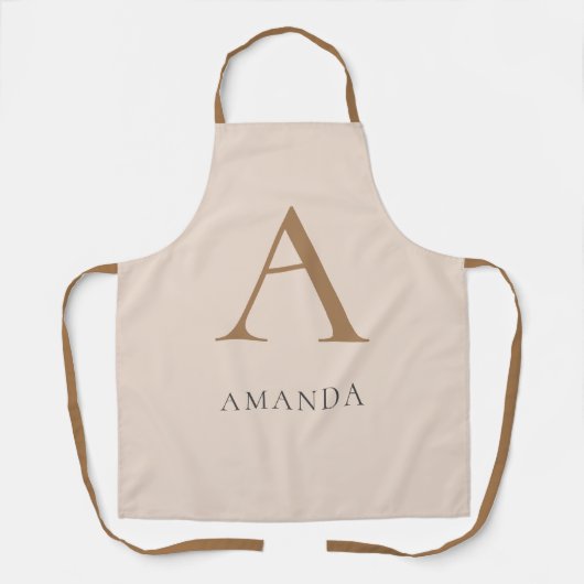 Grafische monogram professionele ADD JOUW NAAM Schort (Voorkant)