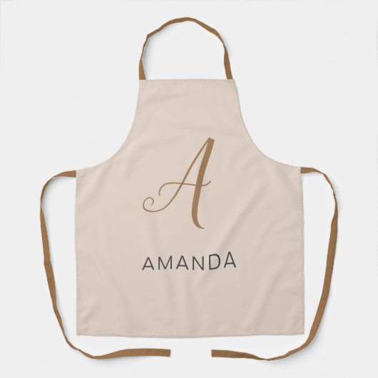 Grafische monogram professionele ADD JOUW NAAM Schort (Voorkant)