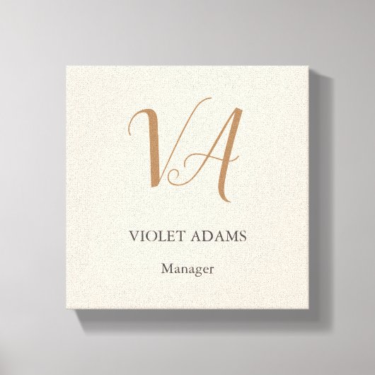 Grafische monogram professionele minimalist toevoe canvas afdruk (Voorkant)