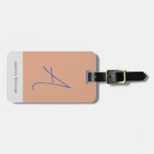 Grafische monogram professionele platte minimalist bagagelabel (Voorkant horizontaal)