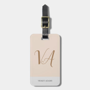 Grafische monogram professionele platte minimalist bagagelabel
