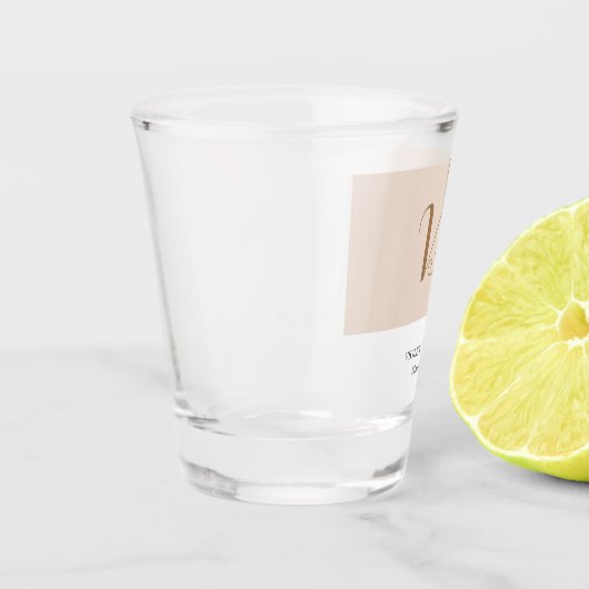 Grafische monogram professionele platte minimalist shot glas (Links)