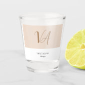 Grafische monogram professionele platte minimalist shot glas (Voorkant)