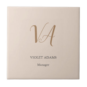 Grafische monogram professionele platte minimalist tegeltje