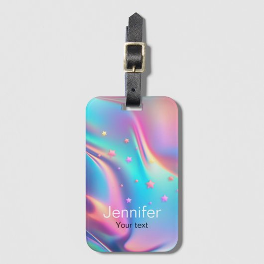 Grafische monogram voor holografische eensterren bagagelabel (Voorkant (verticaal))