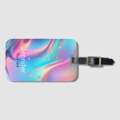 Grafische monogram voor holografische eensterren bagagelabel (Voorkant (horizontaal))