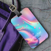 Grafische monogram voor holografische eensterren bagagelabel