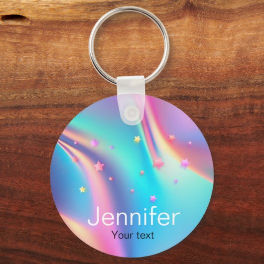 Grafische monogram voor holografische eensterren sleutelhanger (Voorkant)