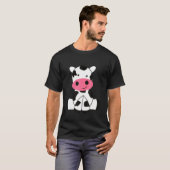 Grafische Moppige Zittende Koe T-shirt (Voorkant volledig)