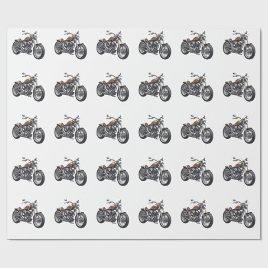 Grafische motorfiets cadeaupapier (Vlak)