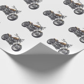 Grafische motorfiets cadeaupapier (Hoek)