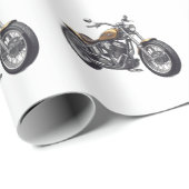 Grafische motorfiets cadeaupapier (Rol Hoek)