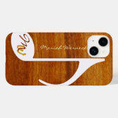 Grafische muziek in houtstijl Case-Mate iPhone case (Achterkant (horizontaal))