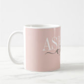Grafische naam Monogram Blush roze grijze legant Koffiemok (Links)