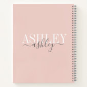 Grafische naam Monogram Blush roze grijze legant Notitieboek (Achterkant)