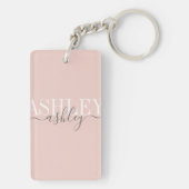 Grafische naam Monogram Blush roze grijze legant Sleutelhanger (achterkant)