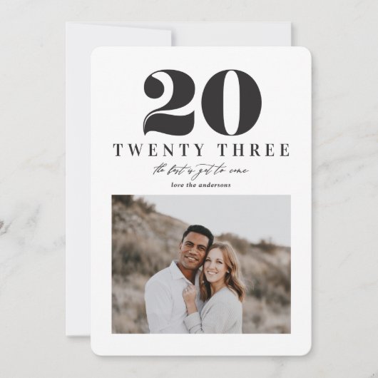 Grafische nieuwe jaarkaart 2023 feestdagenkaart (Voorkant)