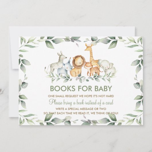 Grafische Oerwoud Dieren Greenery Books voor Baby  Kaart (Voorkant)