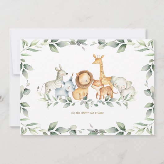 Grafische Oerwoud Dieren Greenery Books voor Baby  Kaart (Achterkant)