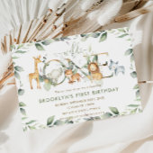 Grafische Oerwoud dieren groen 1e verjaardag Wilde Kaart