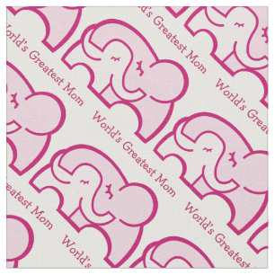 Grafische olifant knuffel moeder roze patroon stof