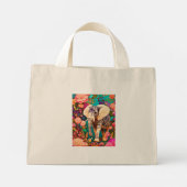 Grafische olifant mini tote bag (Achterkant)