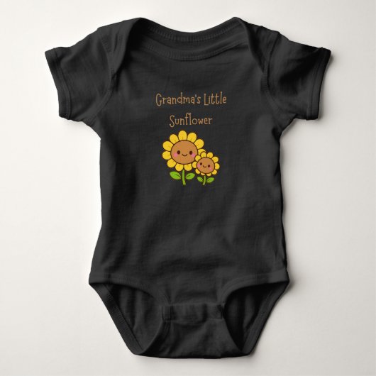 Grafische 'Oma's Kleine Zonnebloem' Romper (Voorkant)
