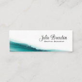 Grafische ontwerper Blauwgroen Script Elegant QR-c Mini Visitekaartje (Voorkant)