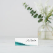 Grafische ontwerper Blauwgroen Script Elegant QR-c Mini Visitekaartje (Staand voorkant)