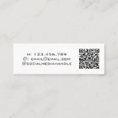 Grafische ontwerper Blauwgroen Script Elegant QR-c Mini Visitekaartje (Achterkant)