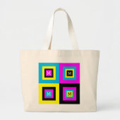 Grafische ontwerper CMYK Monogram Grote Tote Bag (Voorkant)