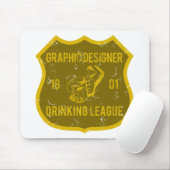 Grafische ontwerper Drink Liga Muismat (Met muis)