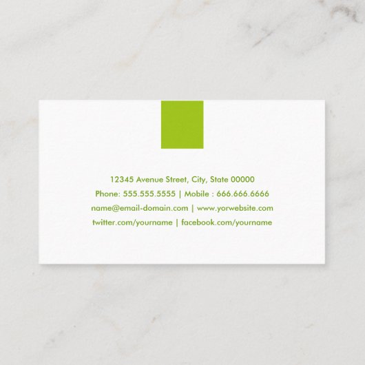 Grafische ontwerper - Eenvoudige afbeelding groen Visitekaartje (Achterkant)
