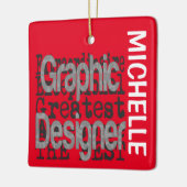 Grafische ontwerper Extraordinaire CUSTOM Keramisch Ornament (Links)