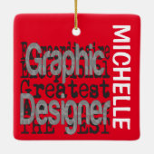 Grafische ontwerper Extraordinaire CUSTOM Keramisch Ornament (Achterkant)