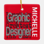 Grafische ontwerper Extraordinaire CUSTOM Keramisch Ornament (Voorkant)