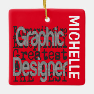 Grafische ontwerper Extraordinaire CUSTOM Keramisch Ornament