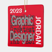 Grafische ontwerper Extraordinaire CUSTOM Keramisch Ornament (Links)