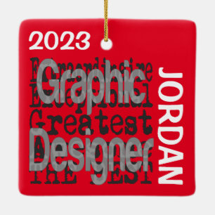 Grafische ontwerper Extraordinaire CUSTOM Keramisch Ornament