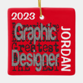 Grafische ontwerper Extraordinaire CUSTOM Keramisch Ornament (Voorkant)